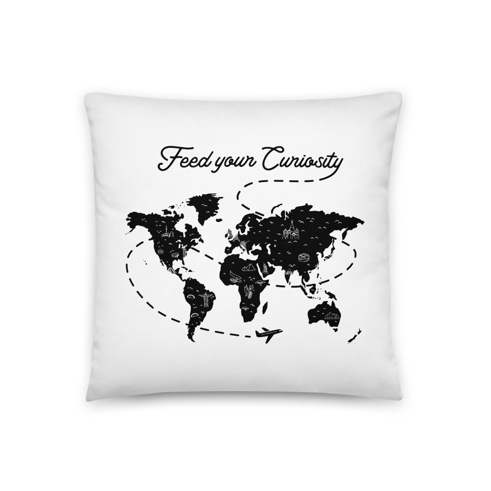 Feed Your Curiosity Map Basic Pillow