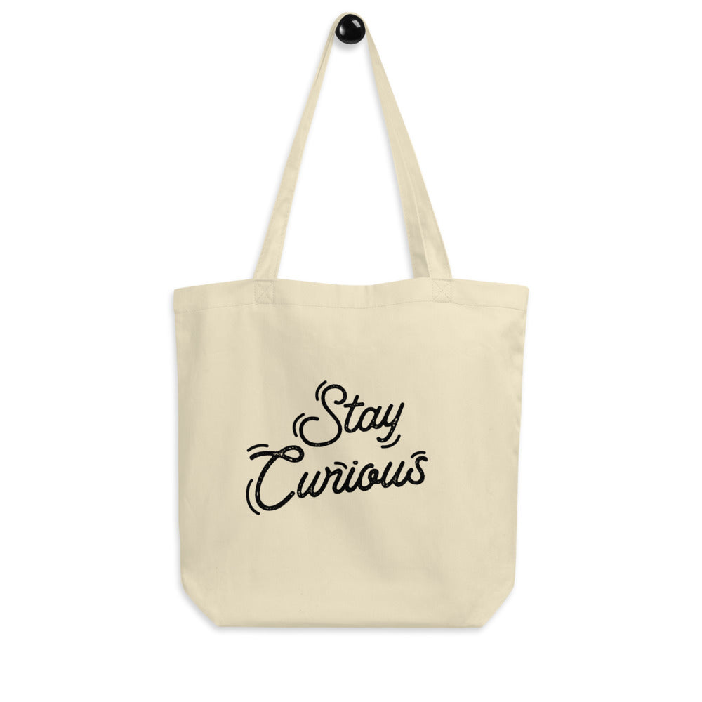 Stay Curious - Canvas Eco Tote Bag (Black Print)