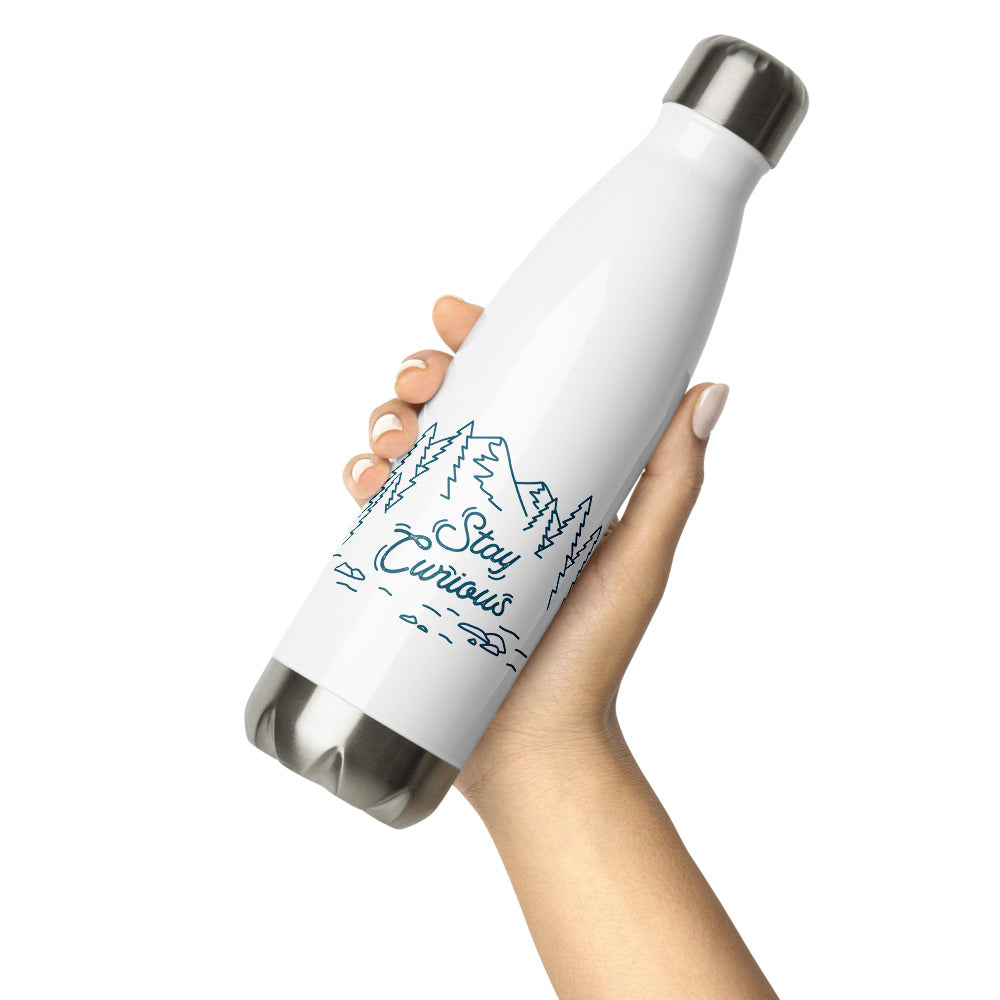 Stay Curious Mountain Stainless Steel Water Bottle