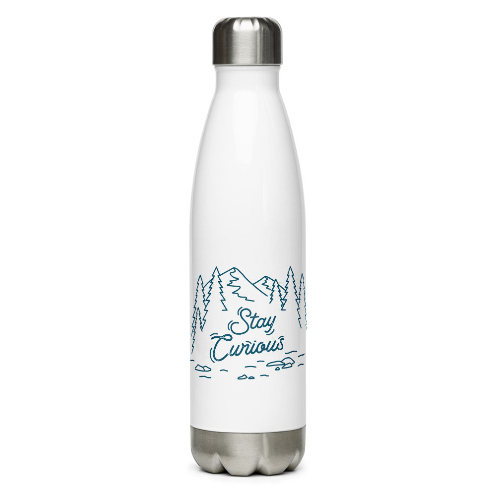 Stay Curious Mountain Stainless Steel Water Bottle