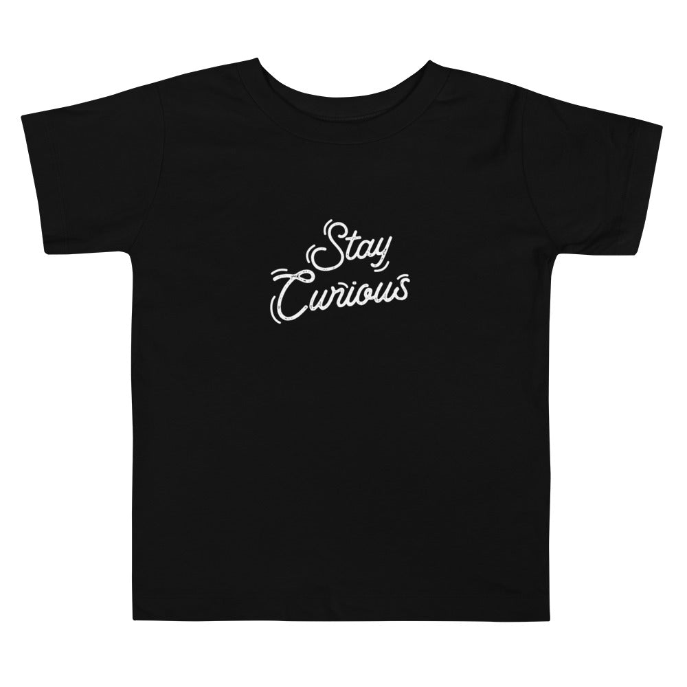 Stay Curious Toddler Short Sleeve Tee (White Print)