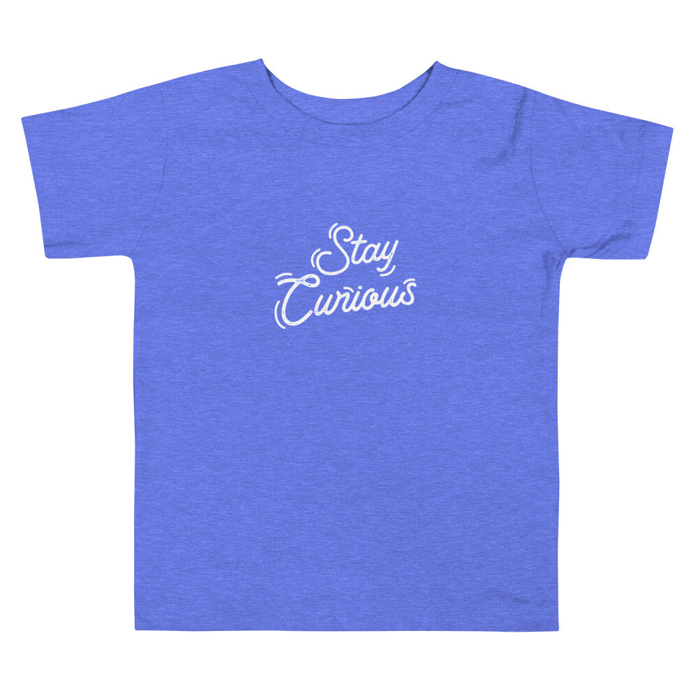 Stay Curious Toddler Short Sleeve Tee (White Print)